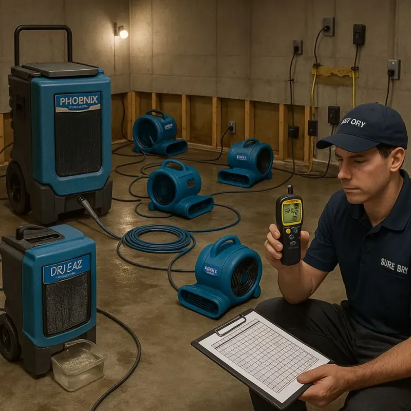 Structural Drying and Dehumidification process in Florence County, SC